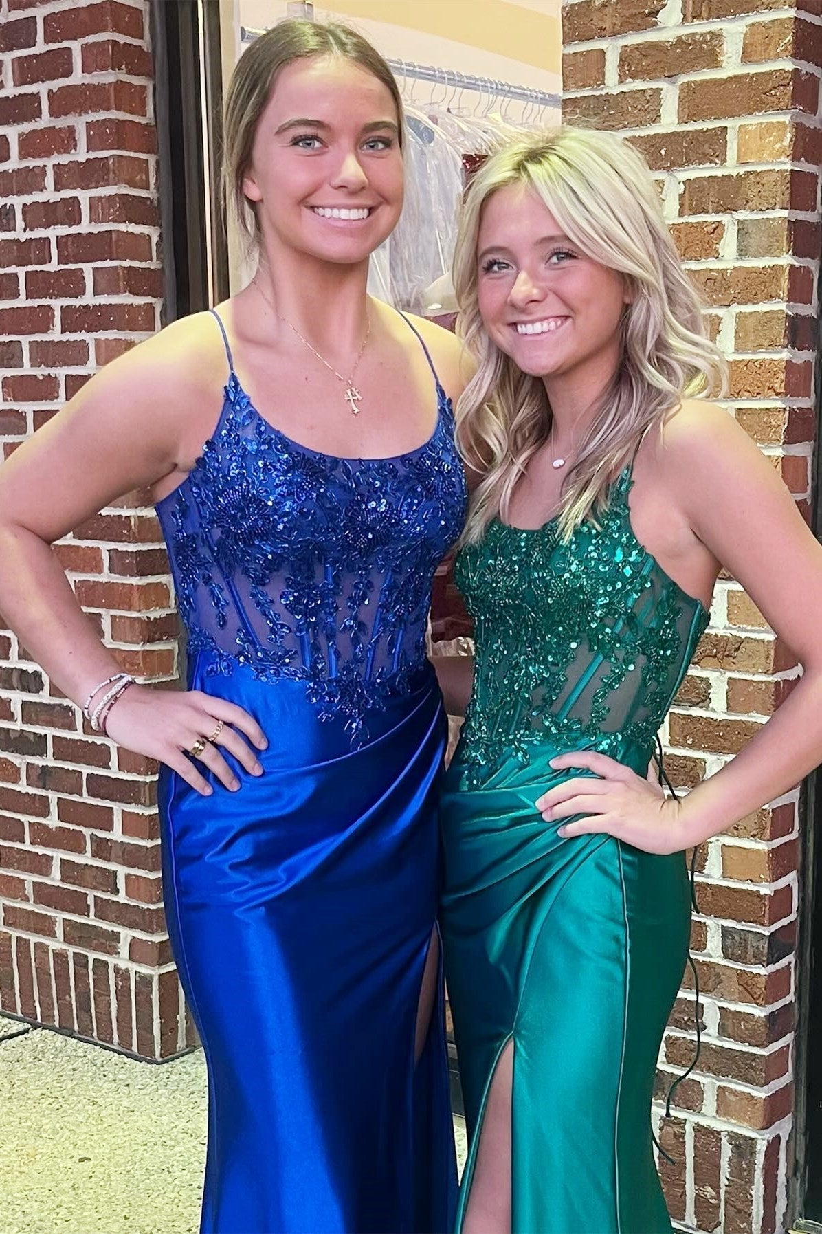 Royal Blue Appliques Scoop Neck Mermaid Long Formal Dress - Prom Dress - DYAVOR®