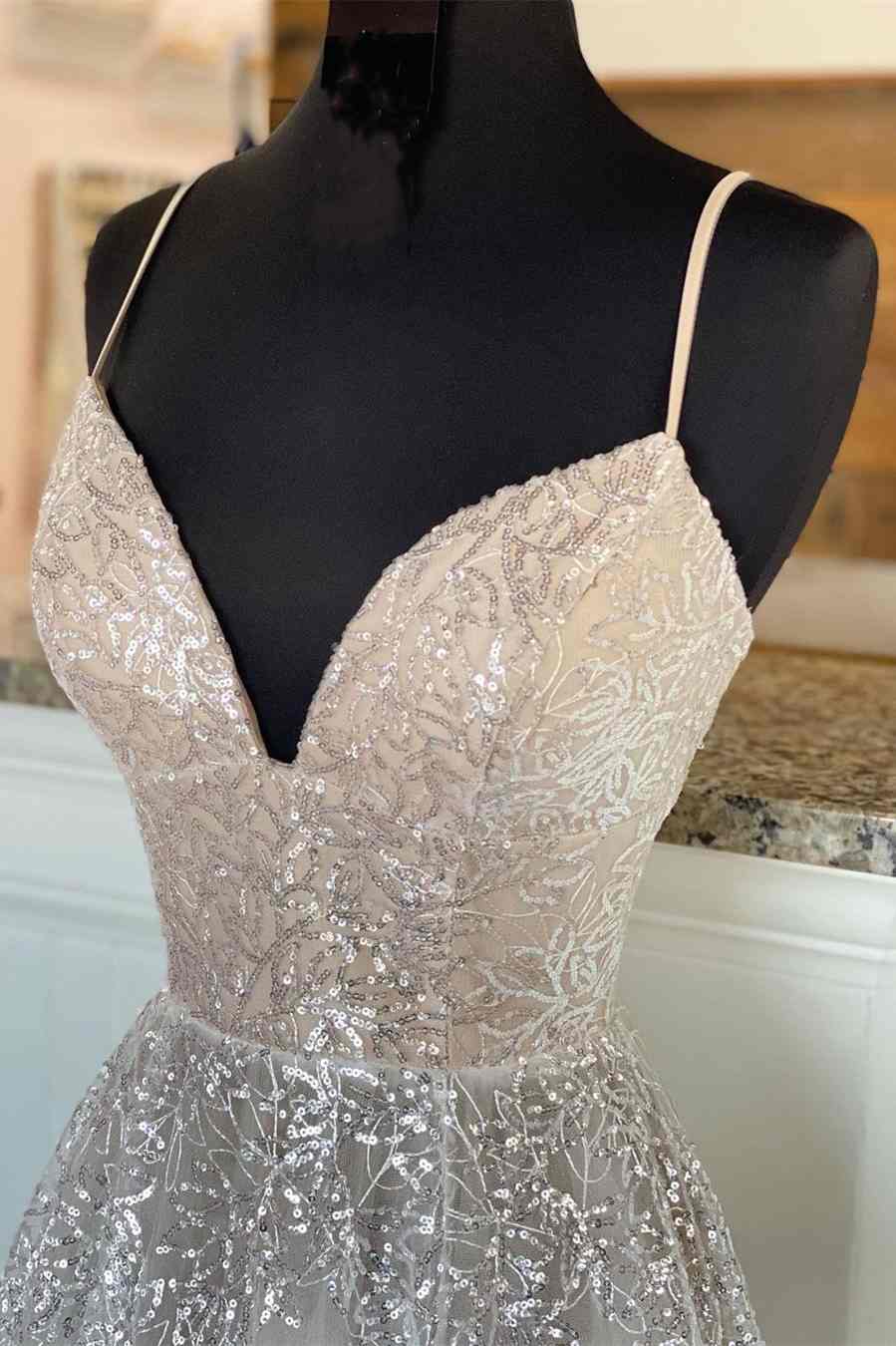 Light Champagne Sequin Lace A-Line Prom Dress - Prom Dress - DYAVOR®