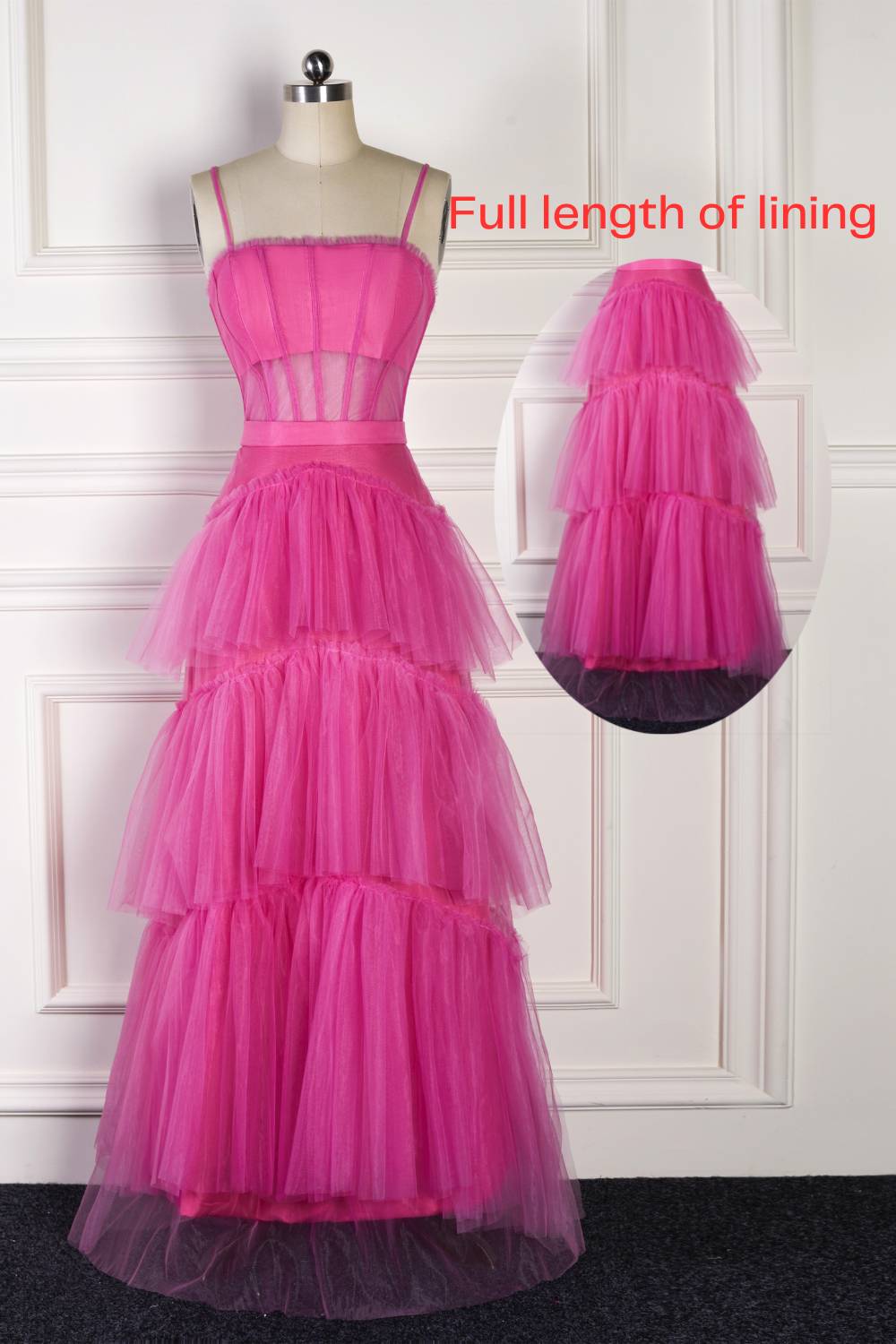 Princess Hot Pink Tiered Tulle Prom Dress - prom dress - DYAVOR®