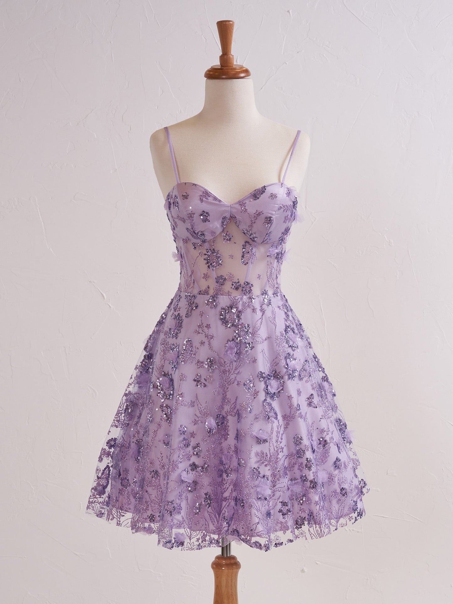 Elowyn | Lavender Floral Strapless Sweetheart Short Cocktail Dress - Cocktail Dress - DYAVOR®
