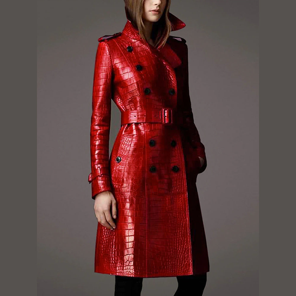Autumn Leather Trench Coat - coats - DYAVOR®