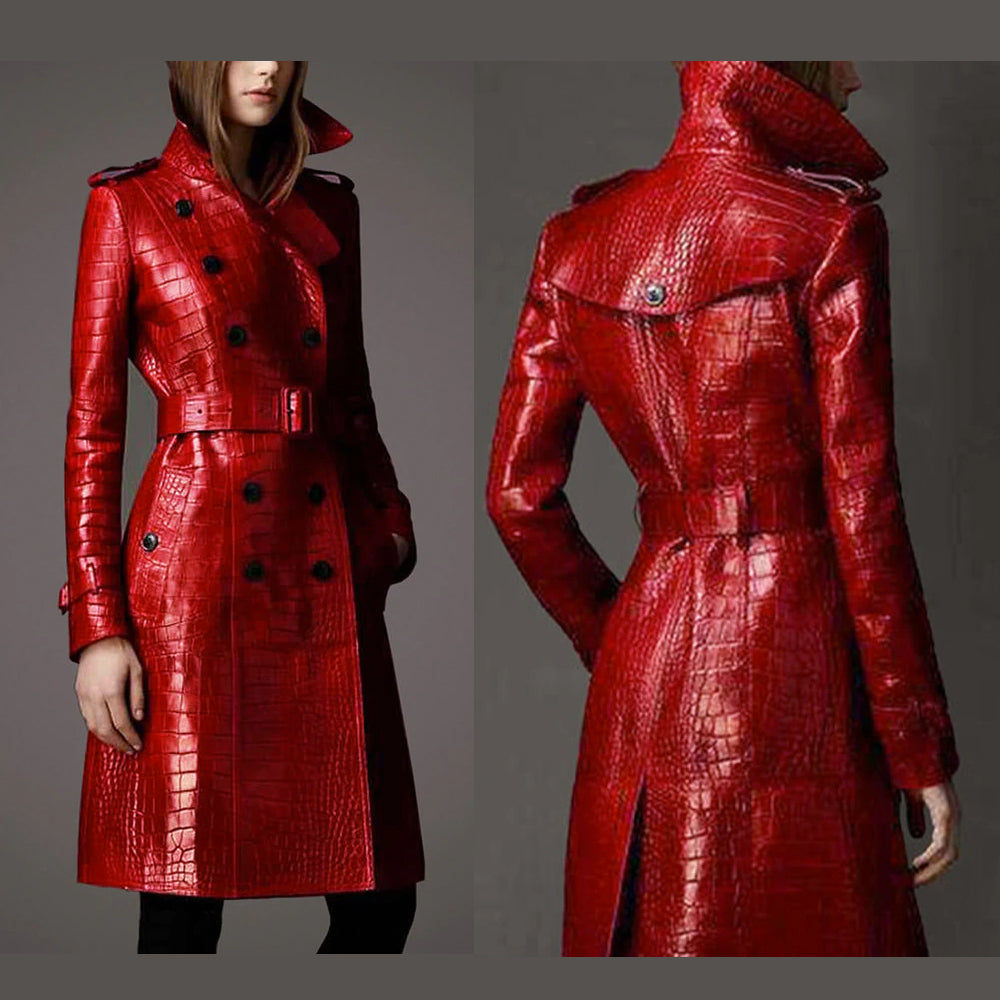 Autumn Leather Trench Coat - coats - DYAVOR®