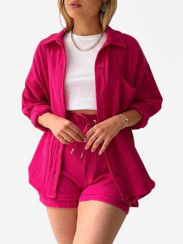 Trendy Ladies Set with Shirt and Shorts - - DYAVOR®