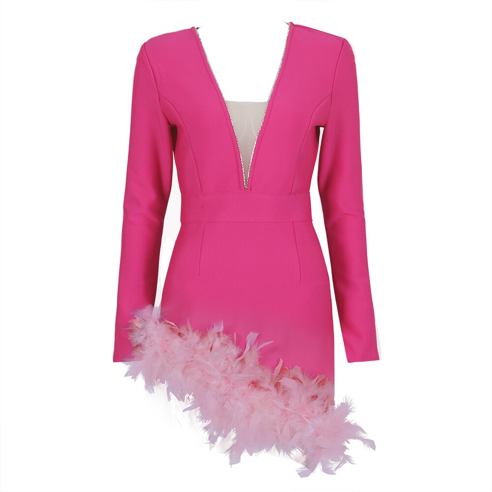 Mini Dress with Feathers - - DYAVOR®