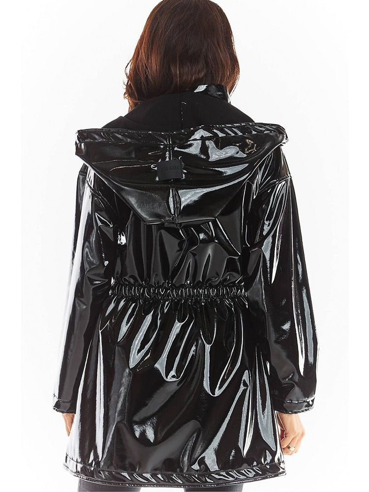 Shiny PVC Hood Raincoat - Outerwear & Coats - DYAVOR®
