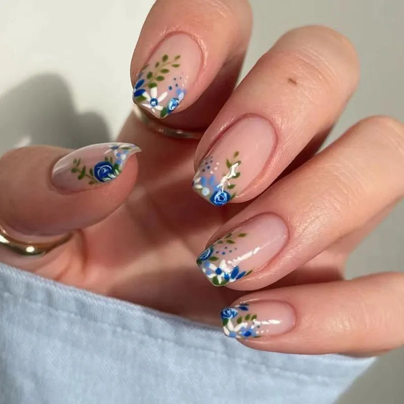 24Pcs Long Coffin False Nails Glitter Fake Nail with Rhinestones Press on Nails Full Cover Nail Tips Detachable Fake Fingernails - - DYAVOR®