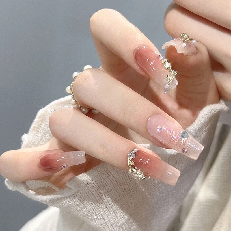 Clear Sparkly Press On Nails - - DYAVOR®