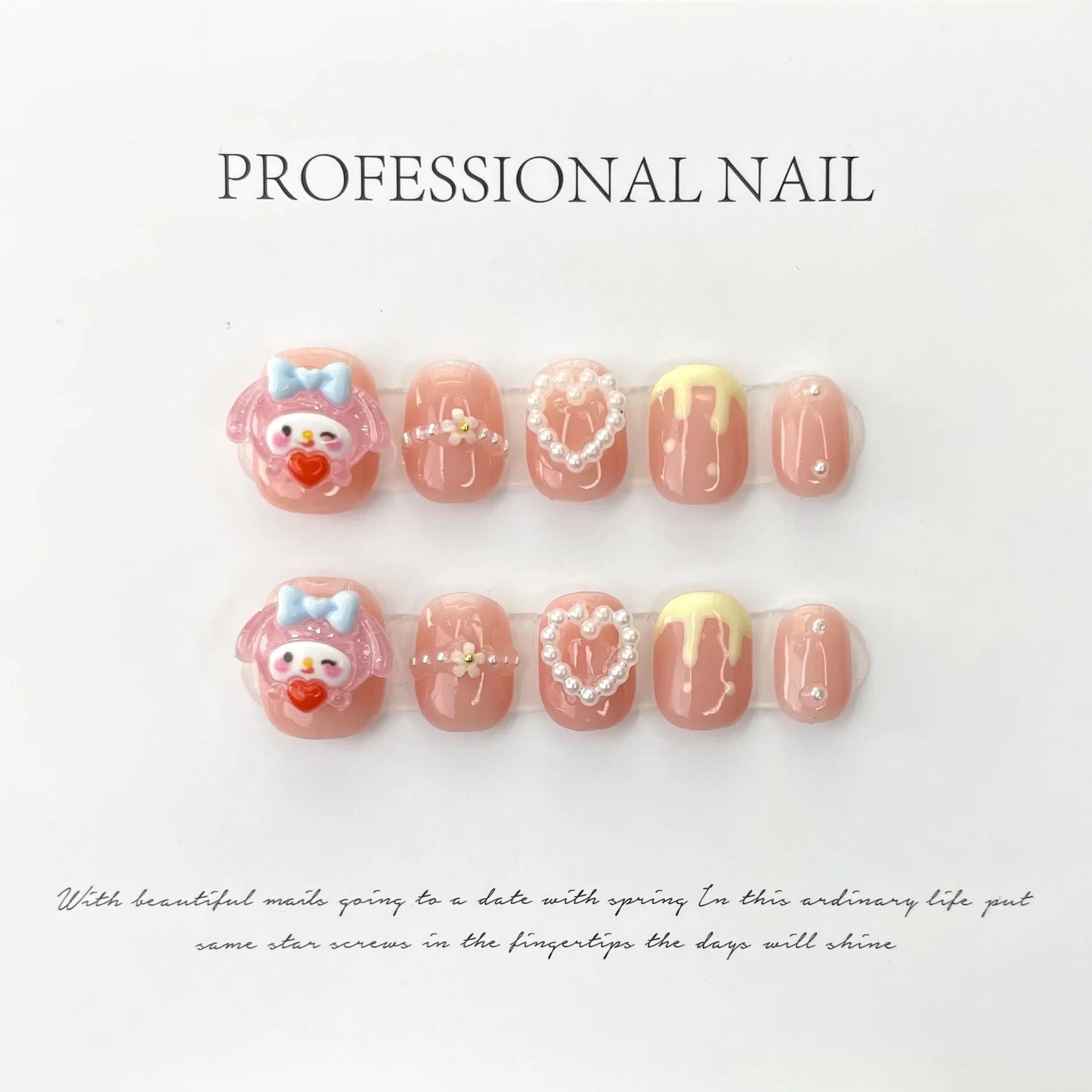 Short Wearable Kawaii Dog Handmade Press on Nails Full Cover Artificial Cute Nail Art For Girl Acrylic High Quality Fake Nails - - DYAVOR®