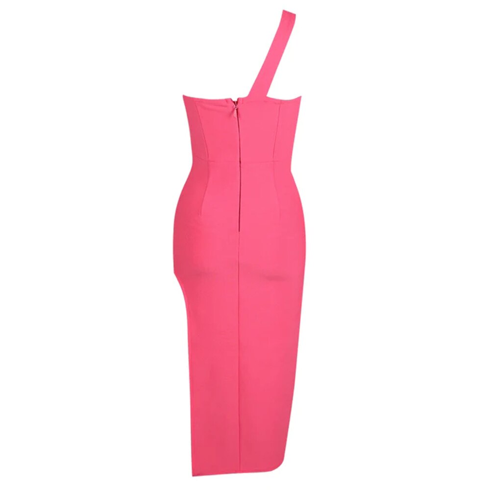 Pink Asymmetric Dress - - DYAVOR®