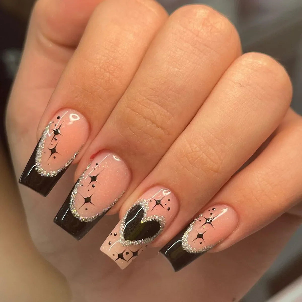 24Pcs Gradient Acrylic Fake Nails Art Long Ballet Wearing Nails Fake Press on Nail Tips Full Cover Removable French False Nails - - DYAVOR®