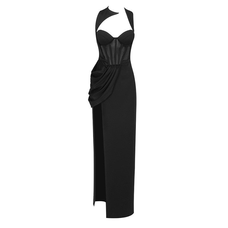 Corset Black Maxi Dress - - DYAVOR®