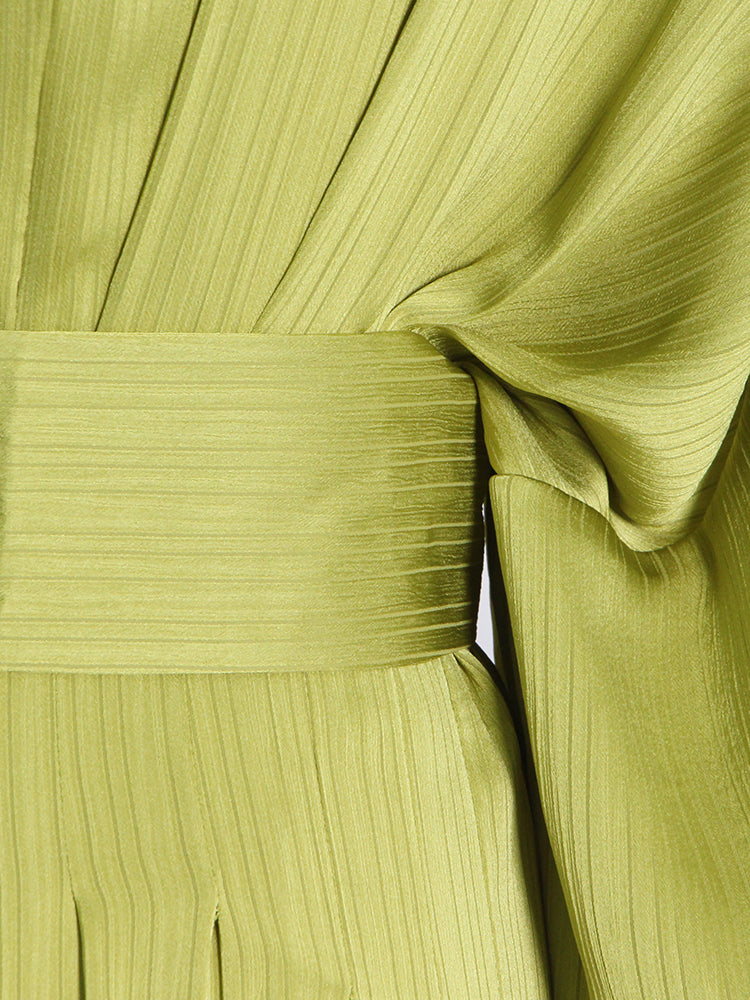 Long Dress With A Wide Belt - - DYAVOR®
