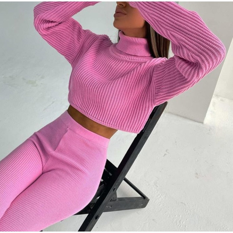 StacySet I Cropped Turtleneck And Leggings For Women - 11/162024 1 - DYAVOR®