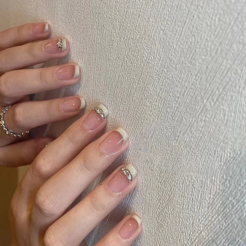 French Fake Nails Handmade Acrylic Full Cover Artificial False Nails With Design Professional Press On Nails - - DYAVOR®