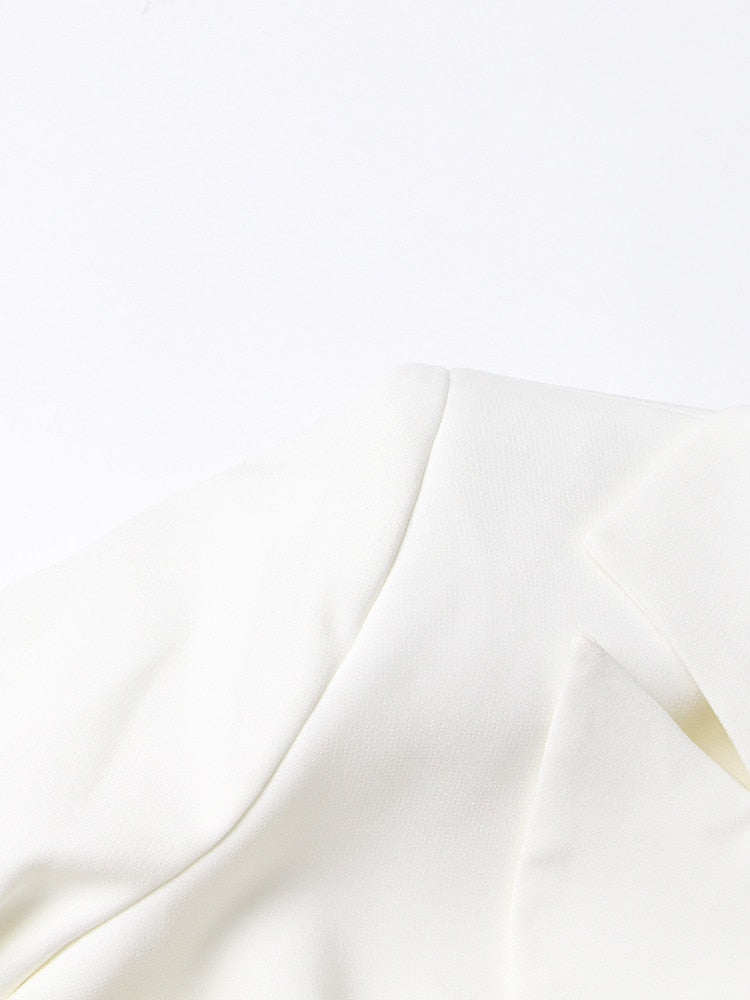 White Mini Dress with Flower - - DYAVOR®