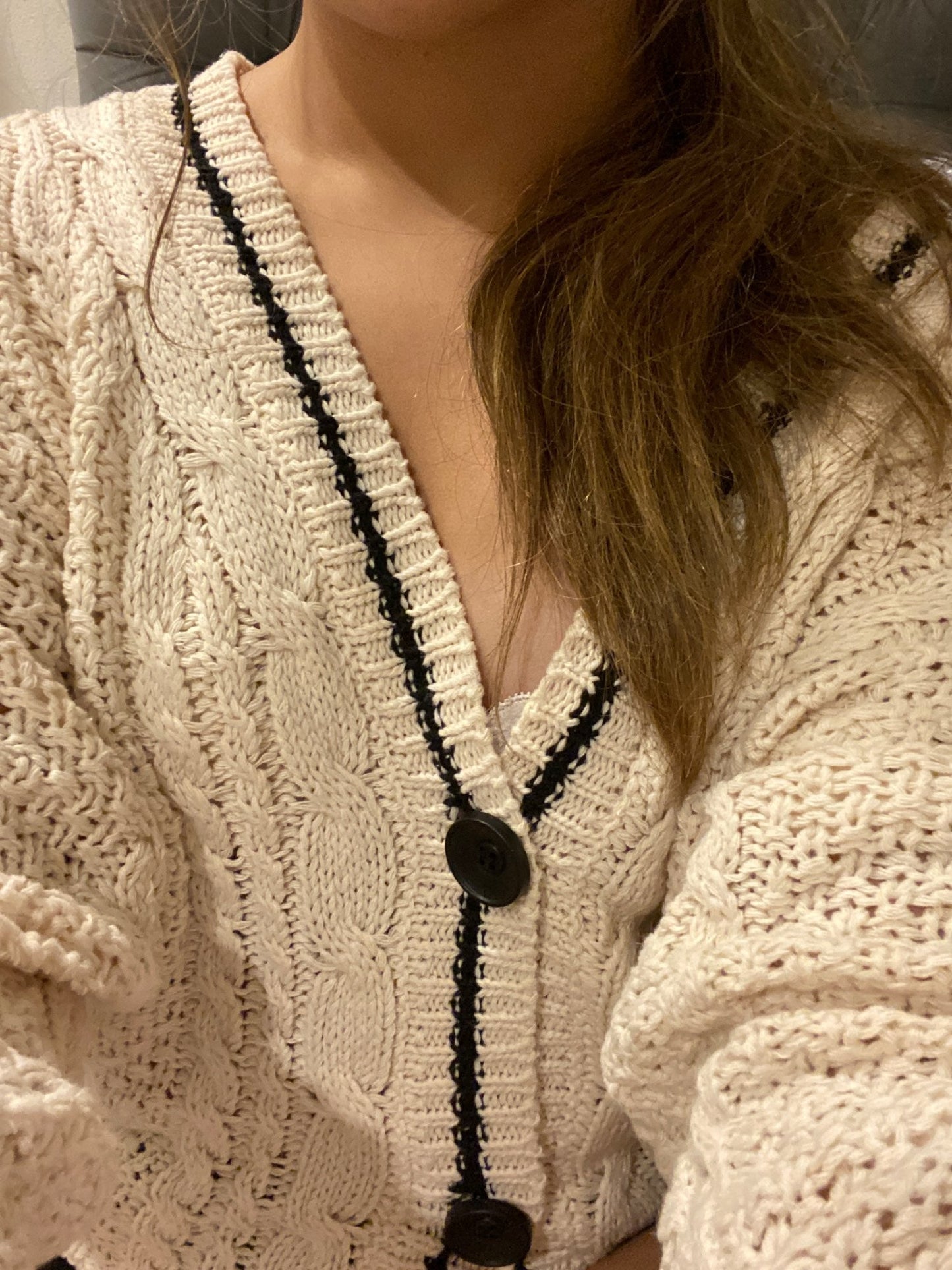 Beige Star Cute College Single Breasted Sweater Women 2022 Autumn Korean Woman Sweaters Contrast Color V-neck Knitted Cardigan - - DYAVOR®