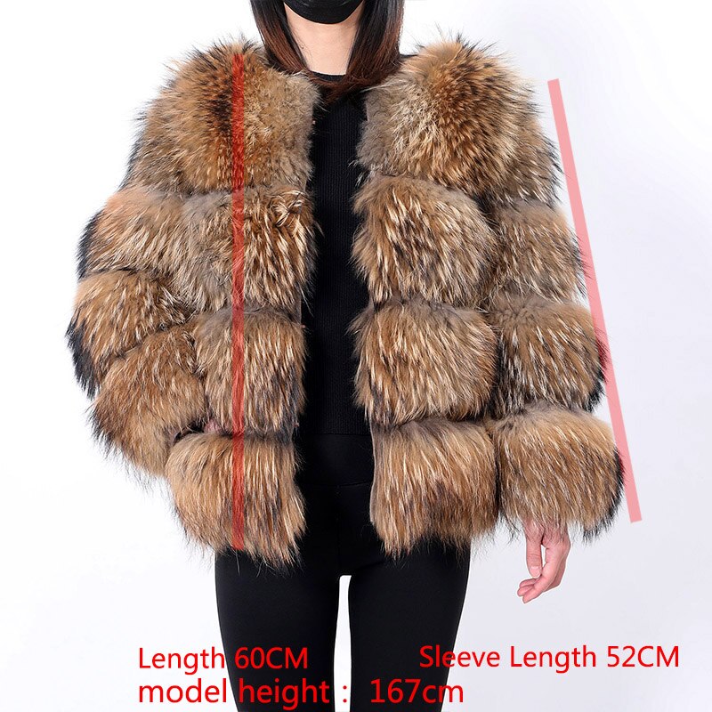 Maomaokong 2023 Natural Real Raccoon Fur Coats Women Luxury Fur Jackets Winter Warm Female Clothes Vests Real Fur Coat Tops - - DYAVOR®