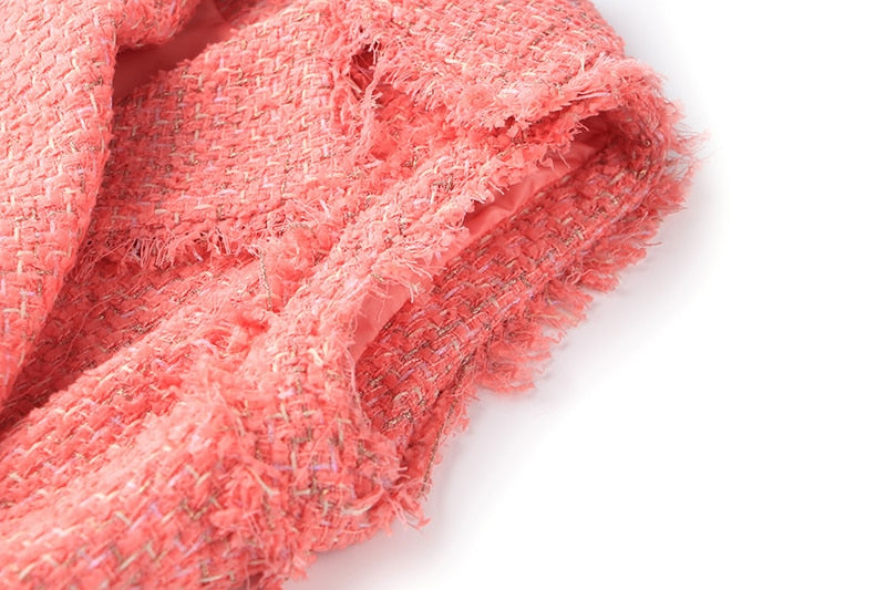 Tweed Double - breasted Short Dress -  - DYAVOR®