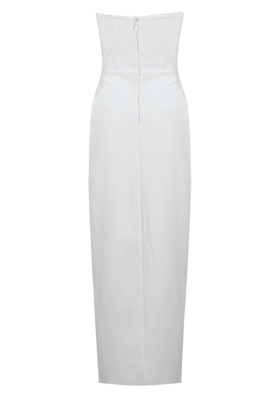 White Maxi Dress with Flowers - - DYAVOR®
