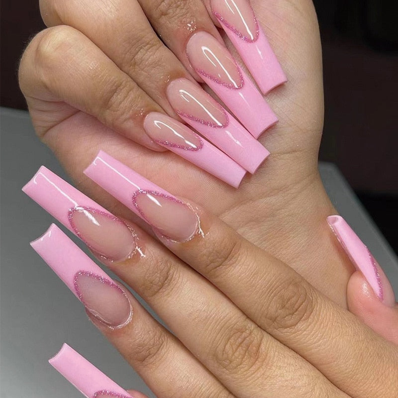 Pastel Long Press On Nails