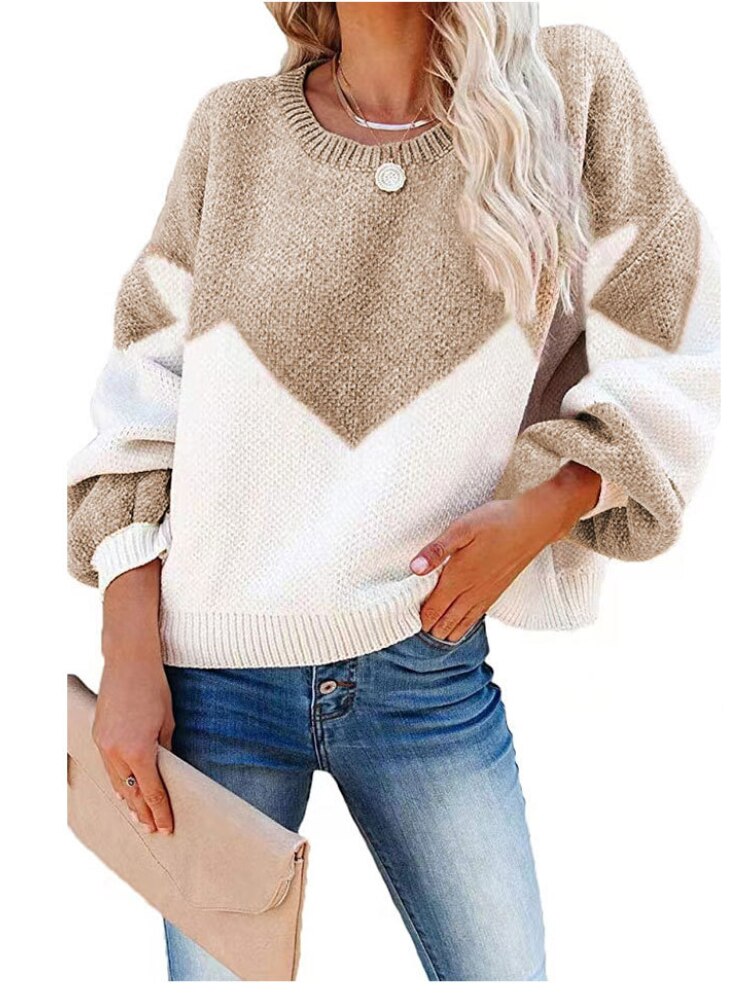 Fashion Women Sweaters 2023 Autumn/Winter Colored O-Neck Pullover Oversized Sweater Women Clothing Knitwears Long Sleeved Tops - - DYAVOR®