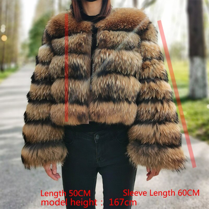 Maomaokong 2023 Natural Real Raccoon Fur Coats Women Luxury Fur Jackets Winter Warm Female Clothes Vests Real Fur Coat Tops - - DYAVOR®
