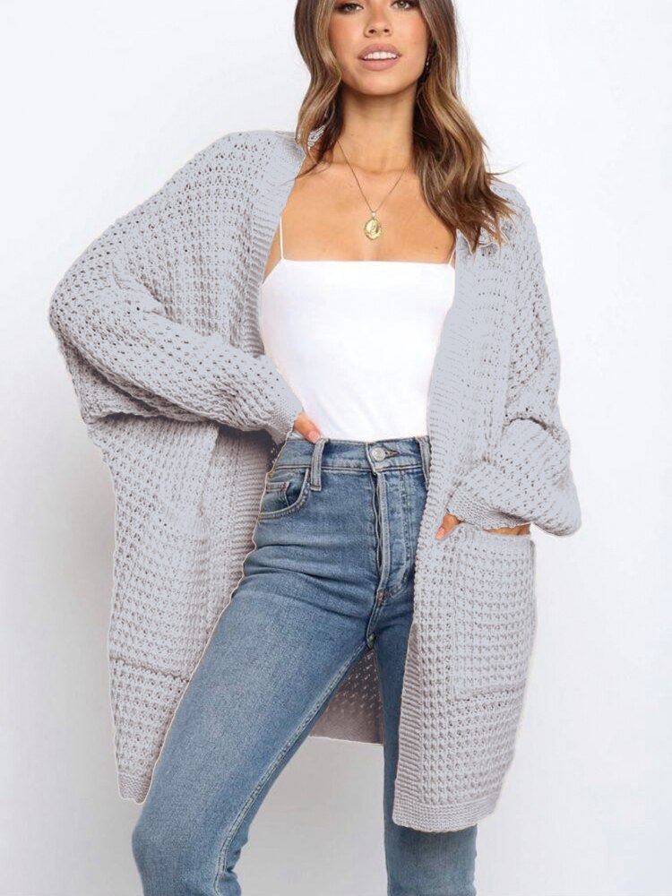 Women's Knitted Cardigan Top Autumn Winter Loose Sweater Coat Casual Street Women's Clothing Oversized Cardigan Black Sweater - - DYAVOR®