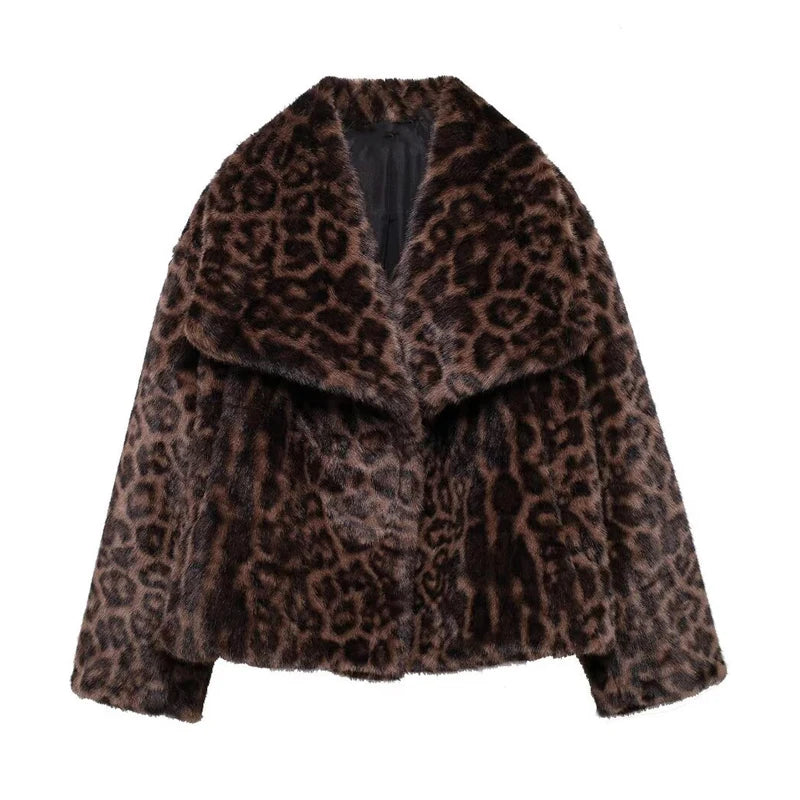 Plush Faux Fur Fluffy Coat Cozy Autumn Winter Jacket Women