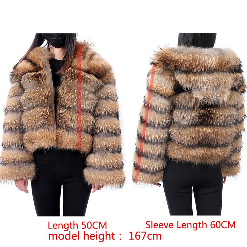 Maomaokong 2023 Natural Real Raccoon Fur Coats Women Luxury Fur Jackets Winter Warm Female Clothes Vests Real Fur Coat Tops - - DYAVOR®