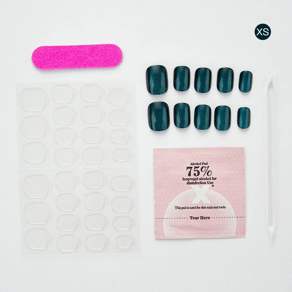 False Nails Set Short Press on False French Cat's Eye Style Nails Art Diamond Finished Fake Nails with Glue Stick-on - - DYAVOR®