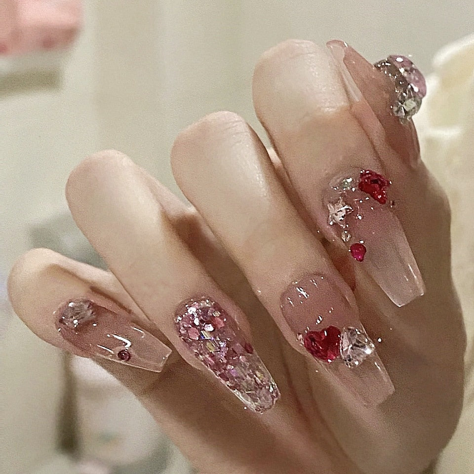 Clear Sparkly Press On Nails - - DYAVOR®