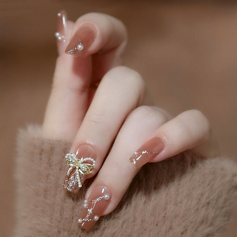 Clear Sparkly Press On Nails - - DYAVOR®