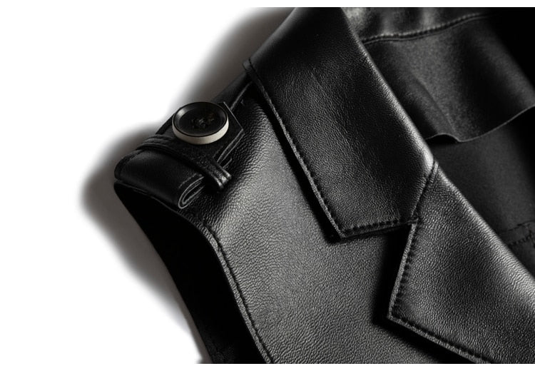 Genuine Leather Sleeveless Jacket - Jacket - DYAVOR®