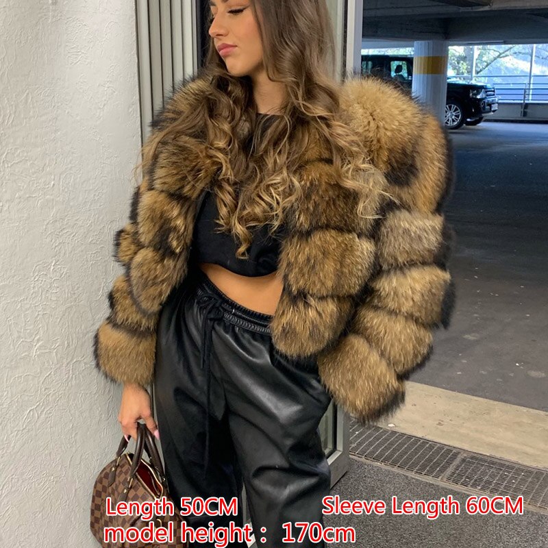 Maomaokong 2023 Natural Real Raccoon Fur Coats Women Luxury Fur Jackets Winter Warm Female Clothes Vests Real Fur Coat Tops - - DYAVOR®