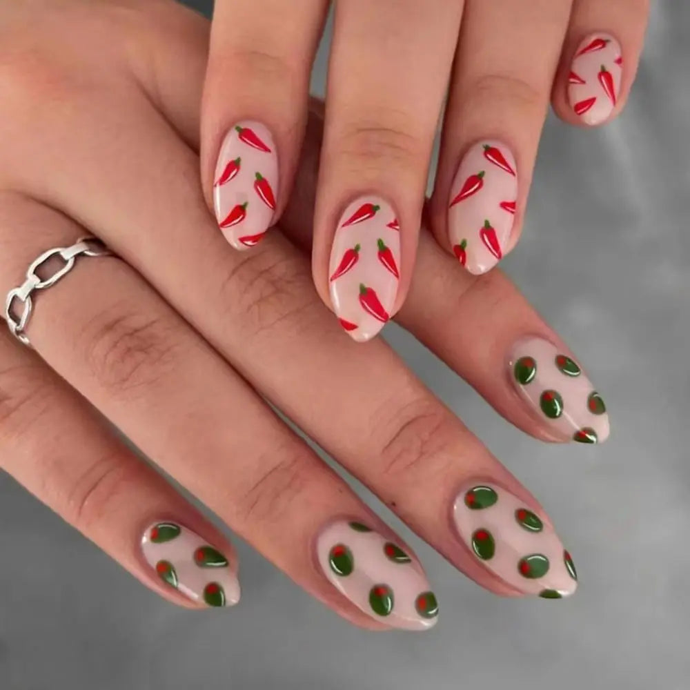 New Simple Star False Nails French Long Almond Fake Nials Detachable Nail Tips Full Cover Press on Nails DIY Manicure Tool - - DYAVOR®
