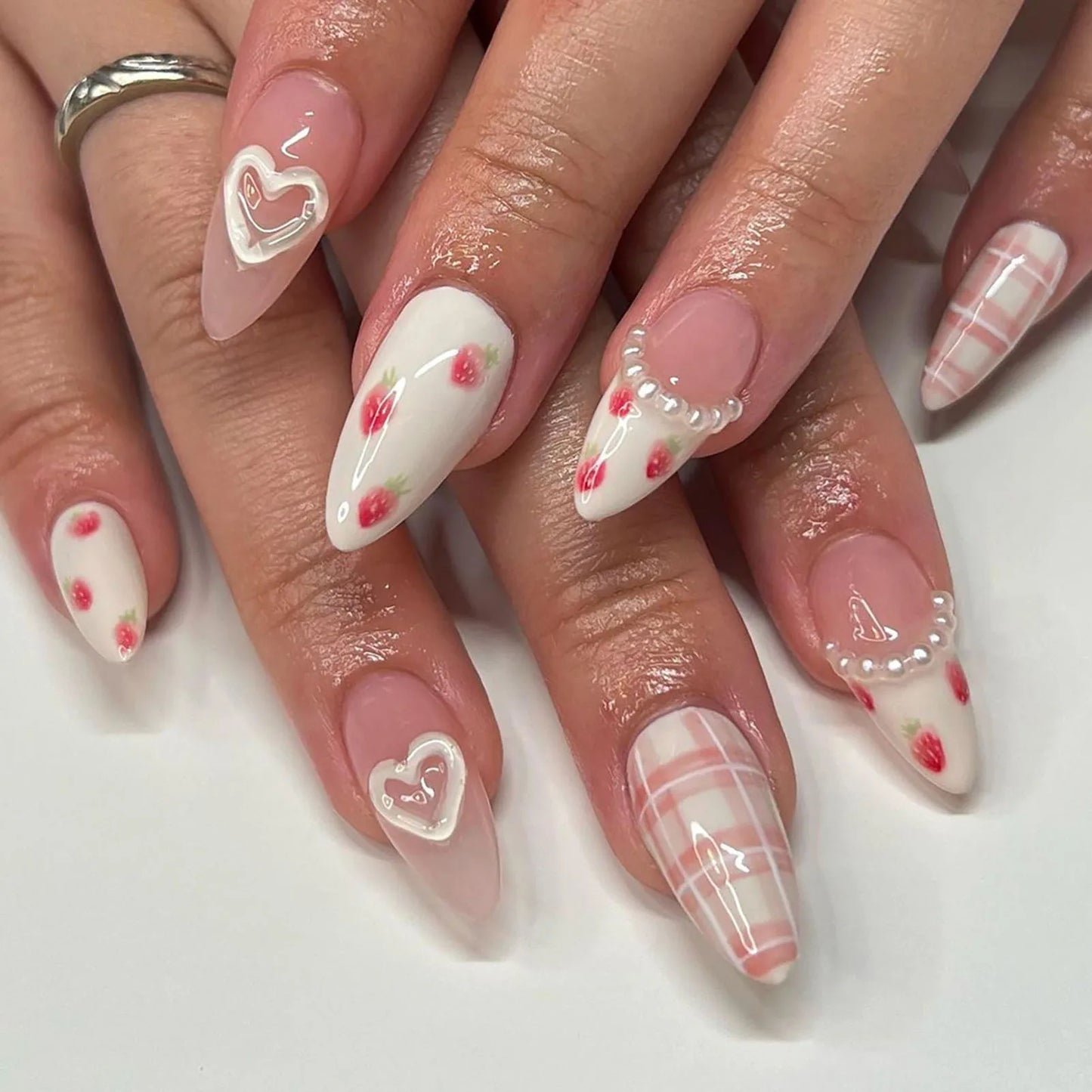 Red Spider Printed False Nail Halloween Nail Art Decor Press on Nails for Girl Gifts Short Round Cool y2k Style Fake Nail Tips - - DYAVOR®