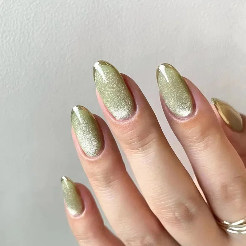 24pcs Small Almond Oval Decorated Cloud Milk Wearable Fake Nails Short Press On Nail Coffin Detachable French False Nails Tips - - DYAVOR®
