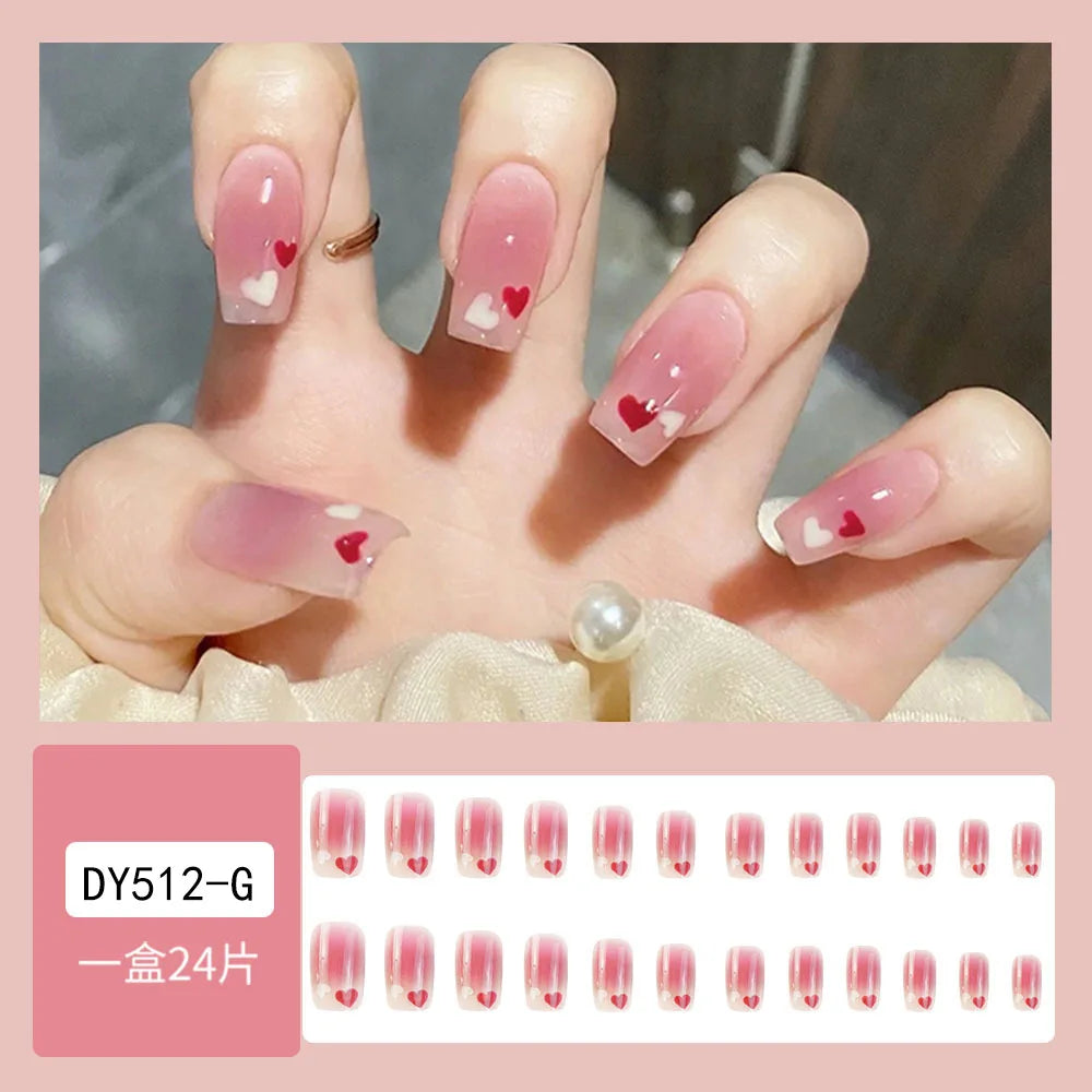 Handmade Soft Gel Diamond Fake Nails 24Pcs Clear Boxed Full Cover Crystal Nail Tips Easy to Press On Nails Soft Gel False Tips - - DYAVOR®