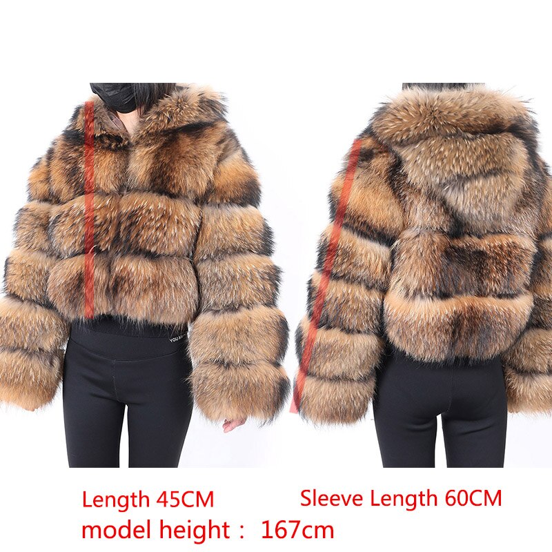 Maomaokong 2023 Natural Real Raccoon Fur Coats Women Luxury Fur Jackets Winter Warm Female Clothes Vests Real Fur Coat Tops - - DYAVOR®