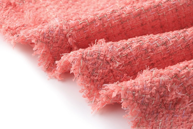 Tweed Double - breasted Short Dress -  - DYAVOR®