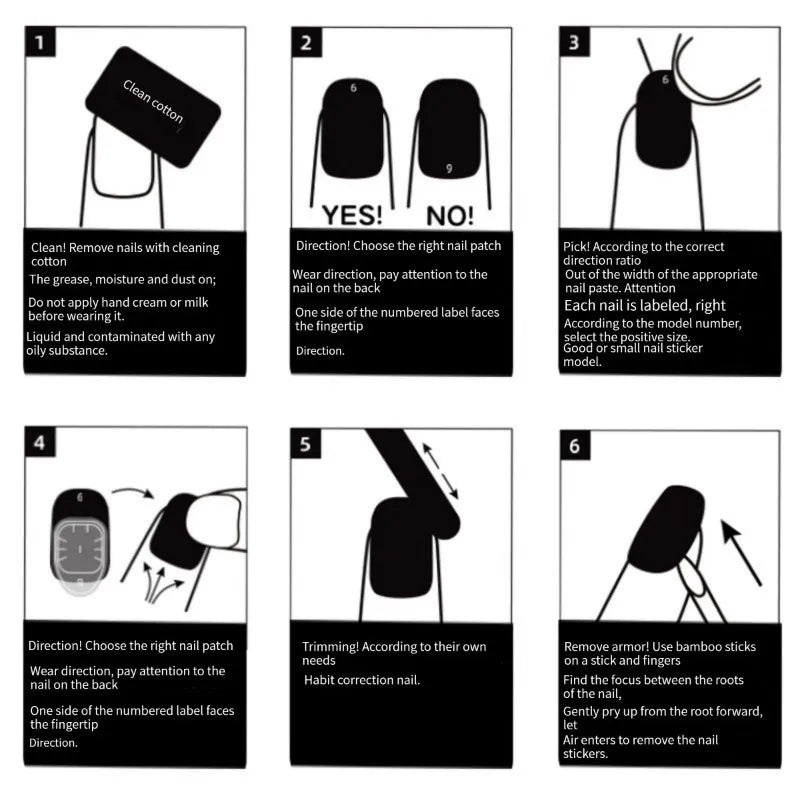 Handmade French Fake Acrylic Press On Nails With Designed Reusable Nails Full Cover Manicuree Wearable XS S M L Size Nails Art - - DYAVOR®