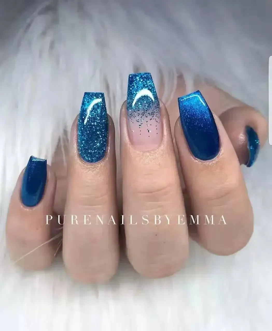 24pcs removeable false nails with glue Gradient Shinny brown coffin glitter Ballet press on nails long full cover fake nails tip -  - DYAVOR®