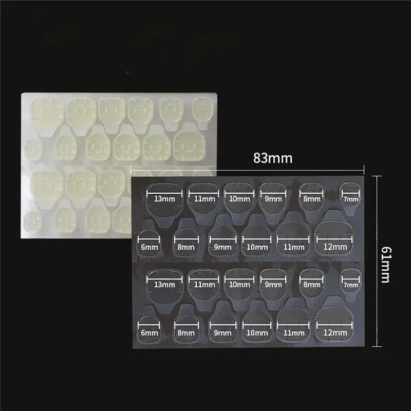 24pcs Wearable White-Edged French Manicure Toenails Full Cover Press On Fake Toenails DIY Artificial Acrylic False Toenails