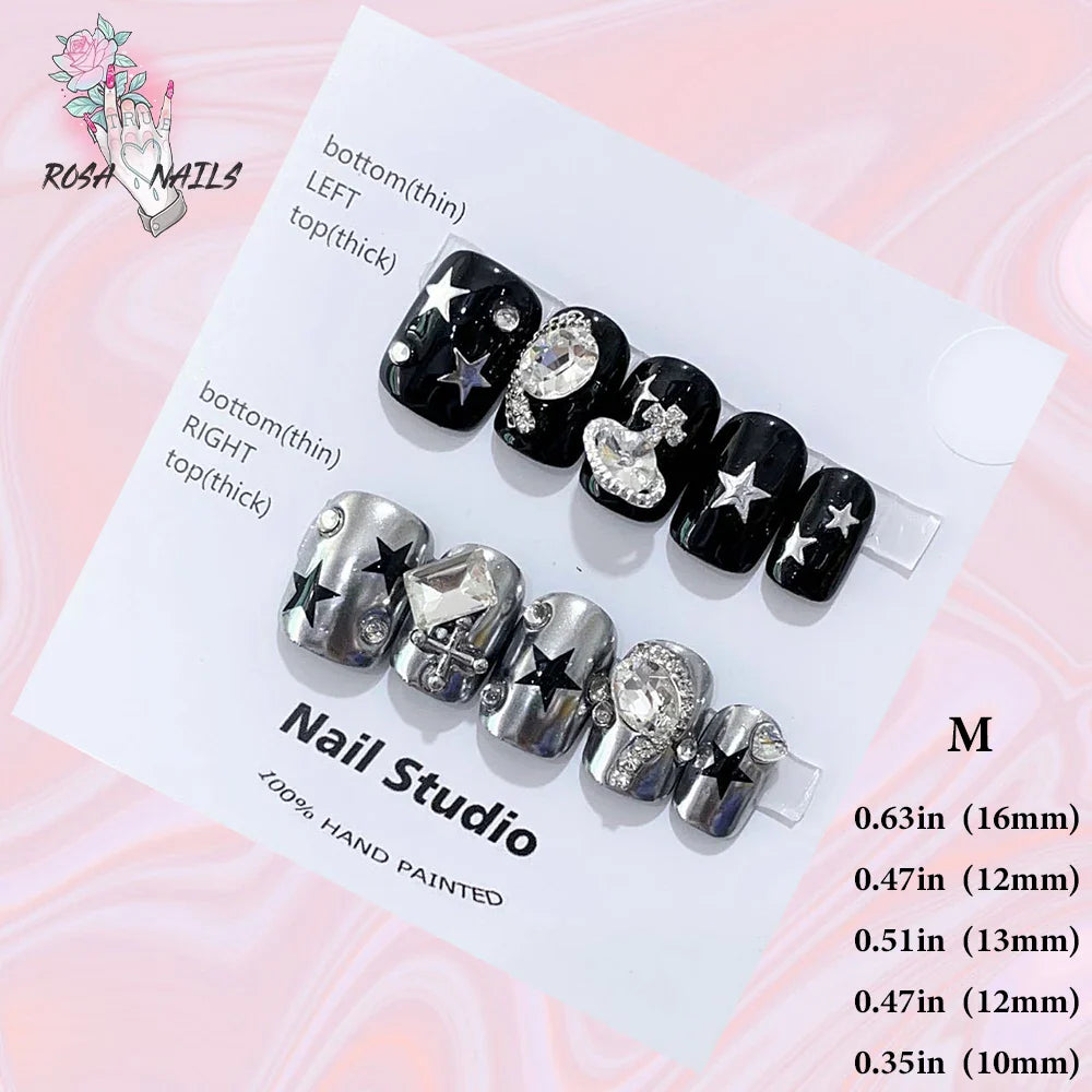 Cute Strawberry Pink Short Handmade Press on Nails Wholesale Kawaii Bows Pressons Bulk Full Cover Square Acrylic False Nail Tips