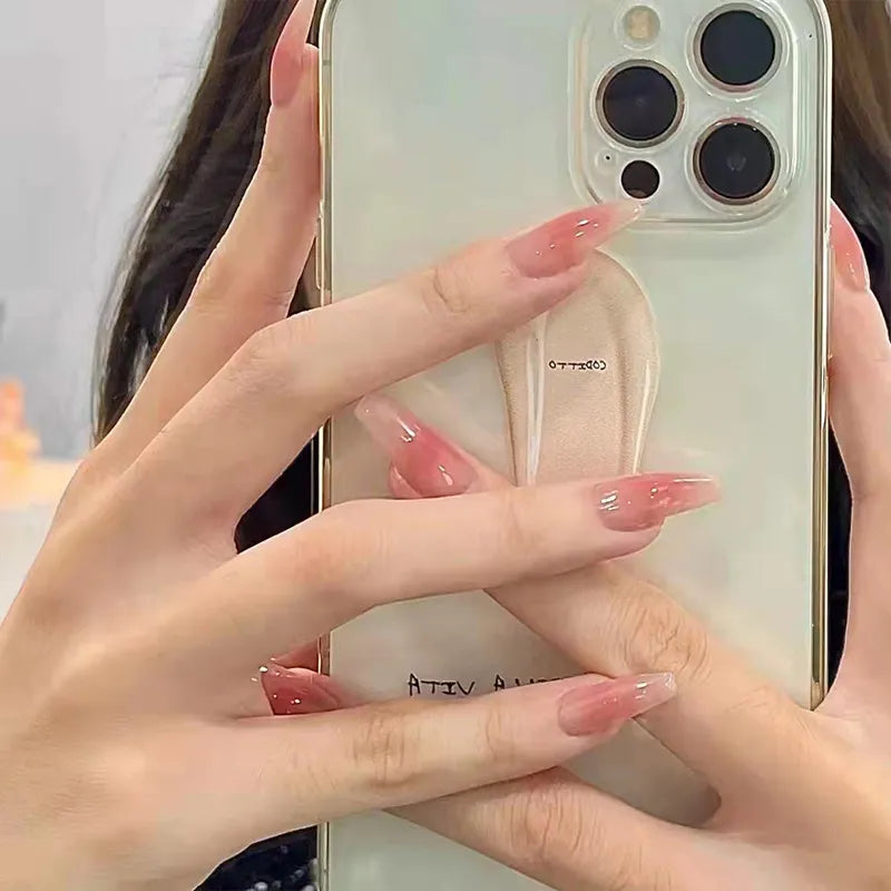 24Pcs Long Coffin False Nails Glitter Fake Nail with Rhinestones Press on Nails Full Cover Nail Tips Detachable Fake Fingernails