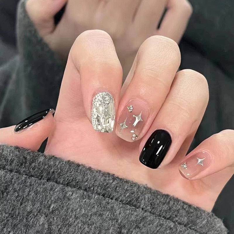 Clear Sparkly Press On Nails - - DYAVOR®