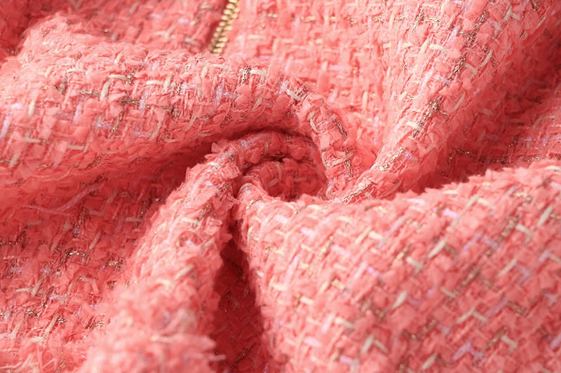 Tweed Double - breasted Short Dress -  - DYAVOR®