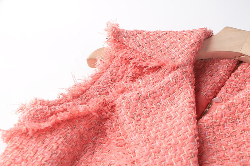 Tweed Double - breasted Short Dress -  - DYAVOR®