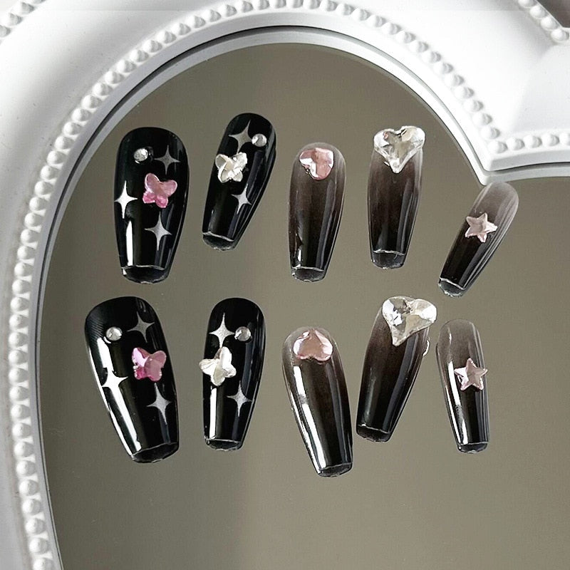 Clear Sparkly Press On Nails - - DYAVOR®