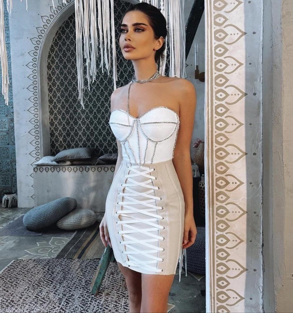 Strapless Corset-style Bandage Dress - - DYAVOR®